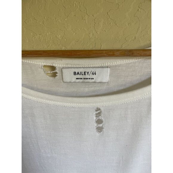 Bailey/44 White Distressed T-Shirt Medium Made in USA - Picture 5 of 8